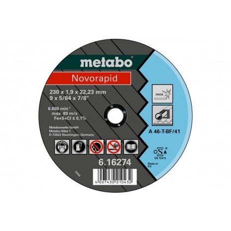 Δίσκος κοπής A 46-T »Novorapid« Inox 115x1x22.23 mm