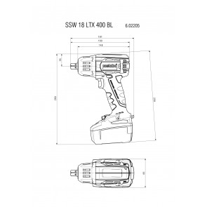 Metabo 18 Volt Μπουλονόκλειδο Μπαταρίας SSW 18 LTX 400 BL