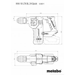 Metabo 18 Volt Περιστροφικό Πιστολέτο Μπαταρίας KHA 18 LTX BL 24 Quick με τσοκ Metabo Quick