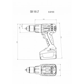 Metabo 18 Volt Κρουστικό Δραπανοκατσάβιδο Μπαταρίας 2 Ταχυτήτων SB 18 LT