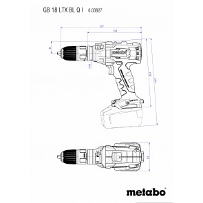 Metabo 18 Volt Κολαουζιέρα Μπαταρίας GB 18 LTX BL Q I