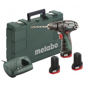 Metabo 10.8 Volt Κρουστικό Δραπανοκατσάβιδο Μπαταρίας 2 Ταχυτήτων PowerMaxx SB Basic Set με 3 μπαταρίες